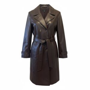 Tahari ASL Dark Brown Faux Leather Jacket